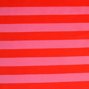 Red and Pink Stripe Nylon Lycra Swimsuit Fabric - 23" Remnant Piece