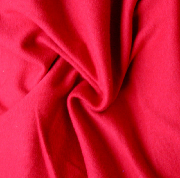 Red Cotton Rib Knit Fabric