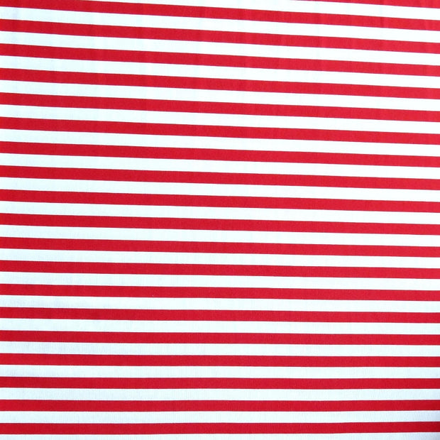 Red and White 1/4 Inch Stripe Nylon Spandex Swimsuit Fabric
