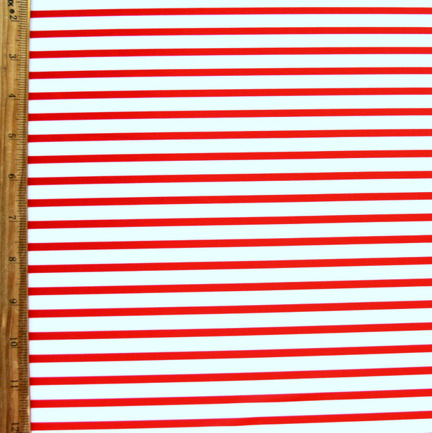 Red/White Candy Cane Stripe Nylon Lycra Swimsuit Fabric