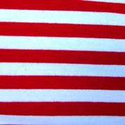 Red and White Stripes Cotton Lycra Jersey Knit Fabric - 23" Remnant