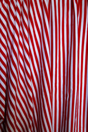 Red and White Stripes Cotton Lycra Jersey Knit Fabric