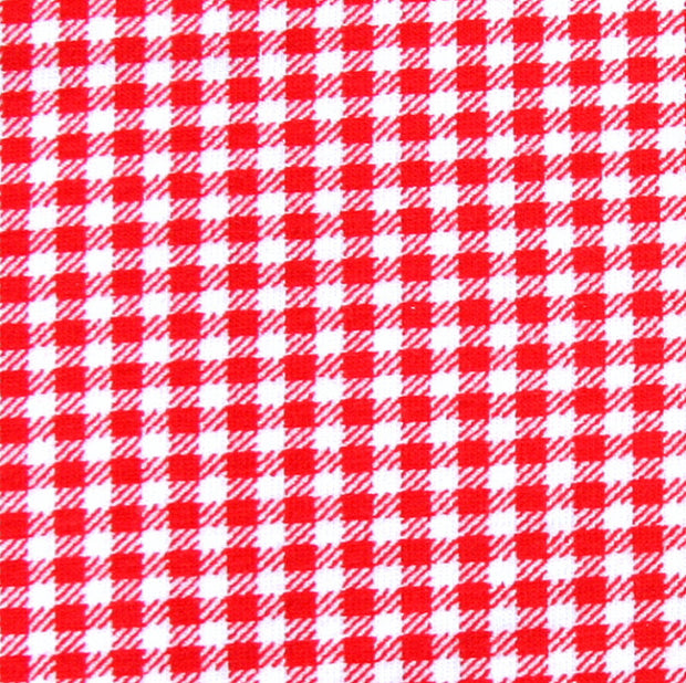Red and White Gingham Knit Fabric