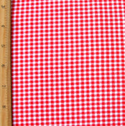 Red and White Gingham Knit Fabric