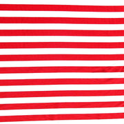 Red and White 1/2 Inch Stripes Nylon Spandex Swimsuit Fabric