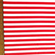 Red and White 1/2 Inch Stripes Nylon Spandex Swimsuit Fabric