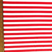 Red and White 1/2 Inch Stripes Nylon Spandex Swimsuit Fabric