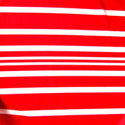 Red Thin to Wide Stripes on White Nylon Spandex Swimsuit Fabric