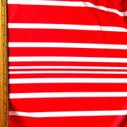Red Thin to Wide Stripes on White Nylon Spandex Swimsuit Fabric