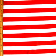 Red and White Stripe Nylon Lycra Swimsuit Fabric