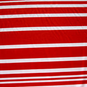 Red and White Thick and Thin Stripes Nylon Lycra Swimsuit Fabric - 35" Remnant
