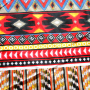 Red, Yellow, and Blue Aztec Stripes Cotton Knit Fabric