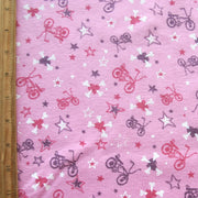 Retro Bicycles Cotton Knit Fabric