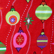 Retro Ornaments on Red Cotton Lycra Knit Fabric - ON ORDER - Arrive Nov. 21