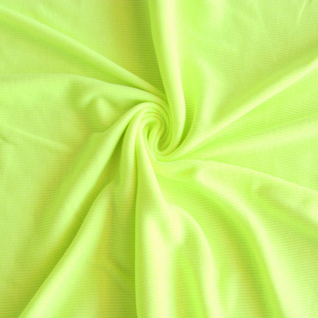 Fluorescent Yellow 2x1 Cotton Rib Knit Fabric