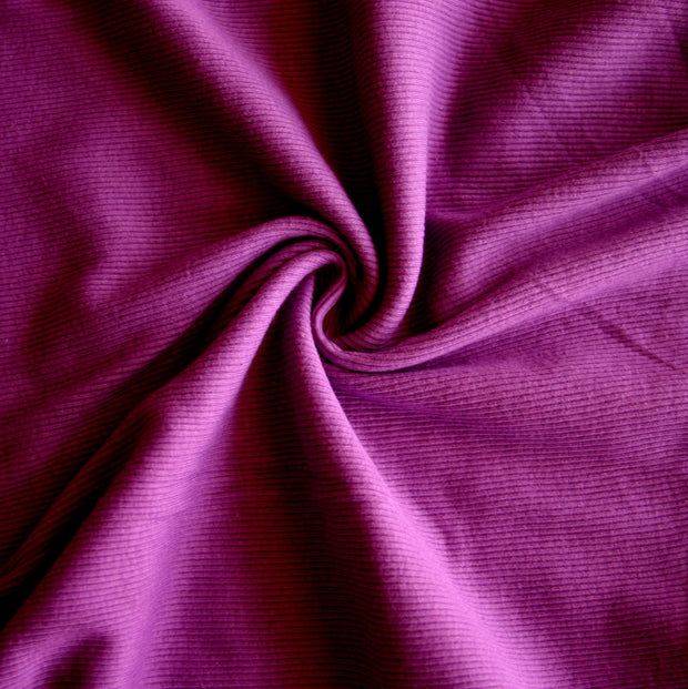 Grape Purple 2x1 Cotton Rib Knit Fabric