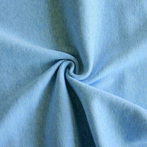 Heathered Blue Cotton Rib Knit Fabric