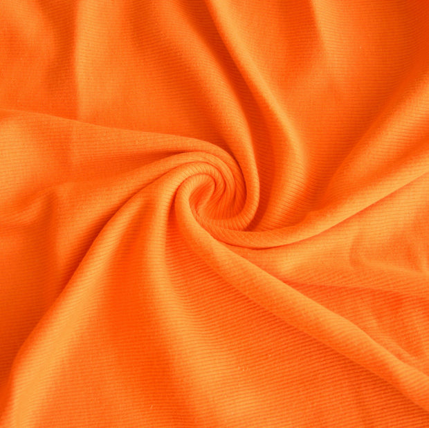 Hunter Orange 2x1 Cotton Rib Knit Fabric