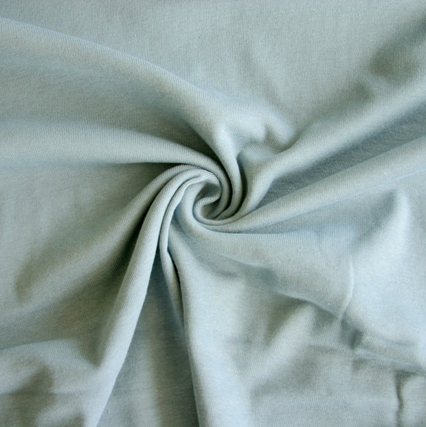 Light Steel Blue Cotton Rib Knit Fabric