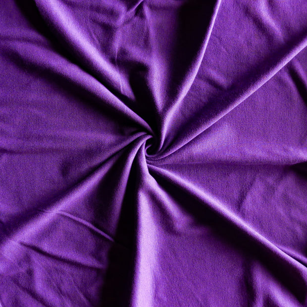 Rich Purple Cotton Rib Knit Fabric