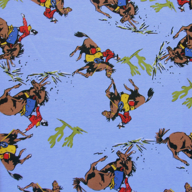 Ride 'em Cowboy Cotton Knit Fabric