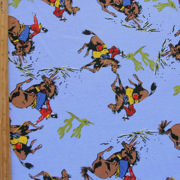 Ride 'em Cowboy Cotton Knit Fabric