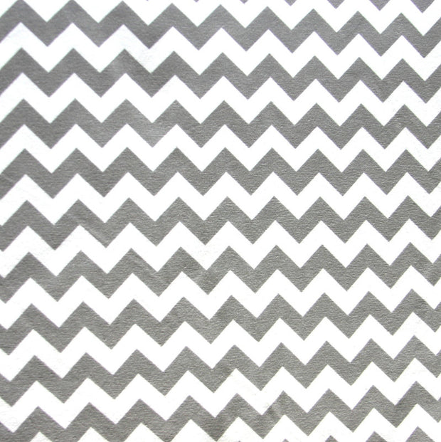 Small Chevron Grey and White Cotton Lycra Knit Fabric by Riley Blake