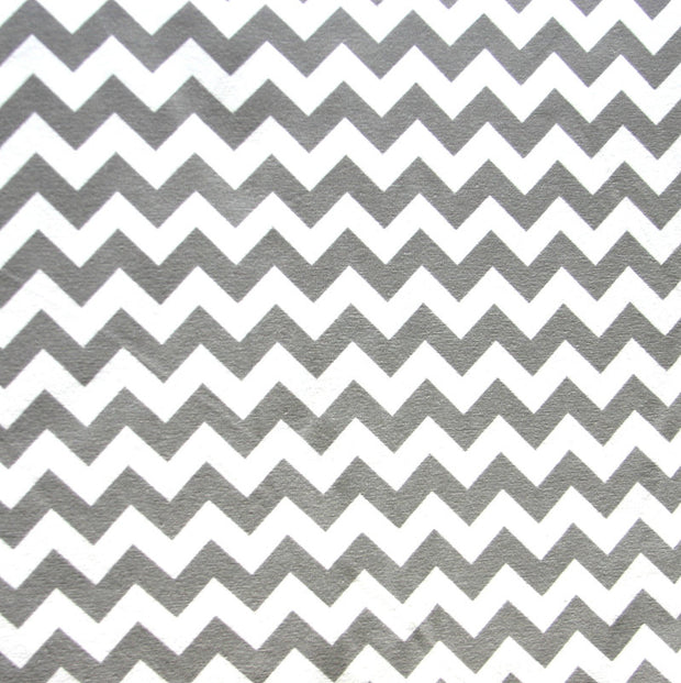 Small Chevron Grey and White Cotton Lycra Knit Fabric by Riley Blake