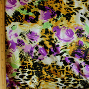 Rose Leopard ITY Knit Fabric, Purple Colorway - 15 Yard Bolt