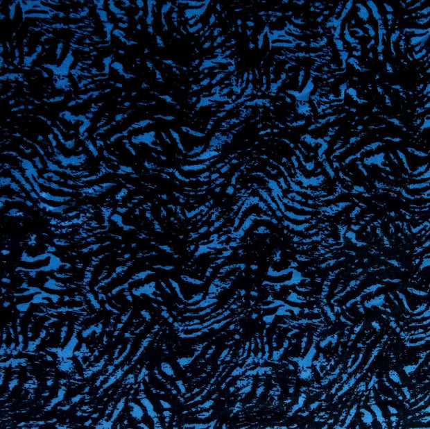 Blue/Black Abstract Nylon Spandex Swimsuit Fabric