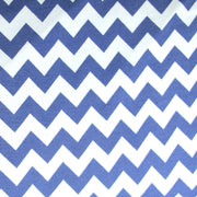 Royal Blue Chevron on White Cotton Lycra Knit Fabric