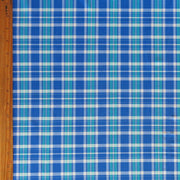 Royal Blue and Green Plaid Nylon Spandex Swimsuit Fabric