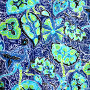 Royal, Lime, and Aqua Paisley Nylon Lycra Swimsuit Fabric