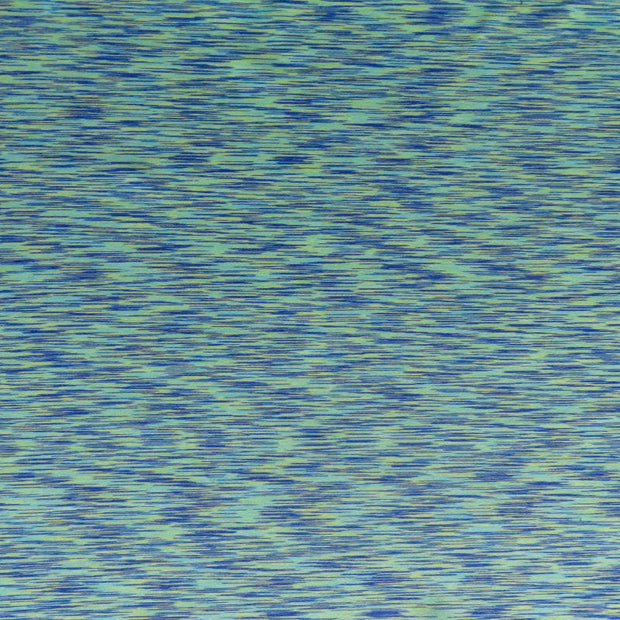 Royal, Lime, and Mint Space Dye Poly Lycra Jersey Knit Fabric