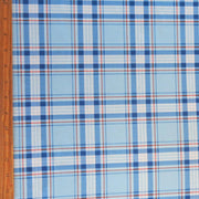 Royal and Red Plaid on Light Blue Nylon Spandex Swimsuit Fabric