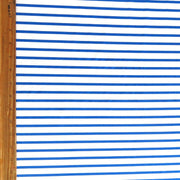 Narrow Royal Stripes on White Nylon Spandex Swimsuit Fabric
