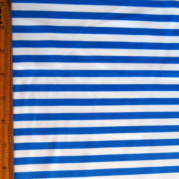 Royal and White 3/8 Inch Stripe Nylon Spandex Swimsuit Fabric