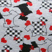 Scottie Dogs Love Knit Fabric - 23" Remnant