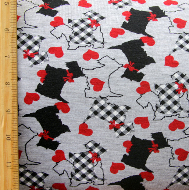 Scottie Dogs Love Knit Fabric