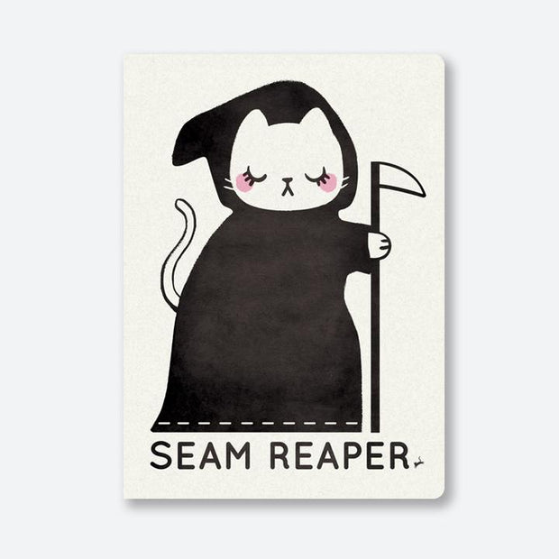 "Seam Reaper" White A5 Journal by CraftedMoon