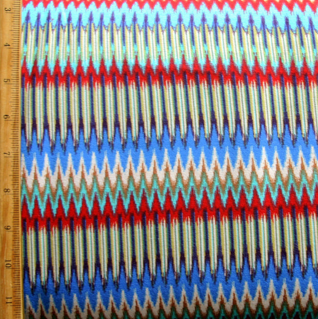 Seismic Rainbow Waves Cotton Lycra Knit Fabric