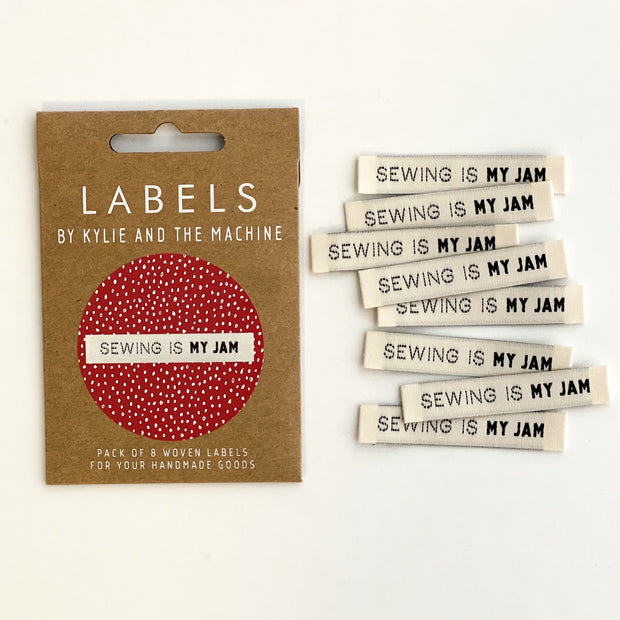 "Sewing is my Jam" 8 Pack Woven Labels by Kylie and the Machine
