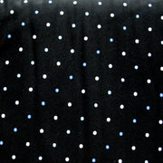 Shades of Blue and White Pin Dots on Black Nylon Lycra Swimsuit Fabric