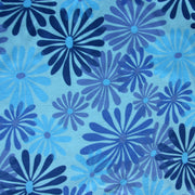 Shades of Blue Floral Cotton Lycra Knit Fabric