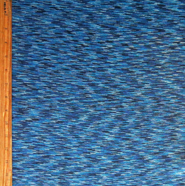 Shades of Blue Space Dye Poly Knit Fabric