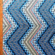 Shades of Blue Vertical Zig Zag Nylon Spandex Swimsuit Fabric