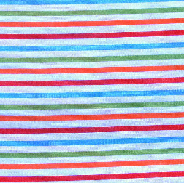 Silly Rainbow Stripe Cotton Knit Fabric