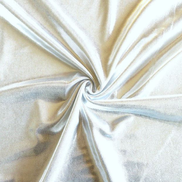 Silver Metallic Nylon Spandex Swimsuit Fabric