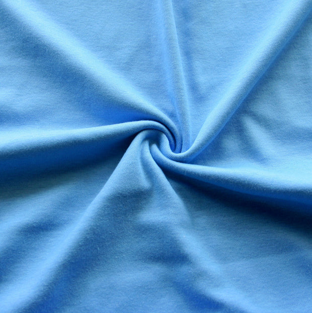 Sky Blue Cotton Rib Knit Fabric