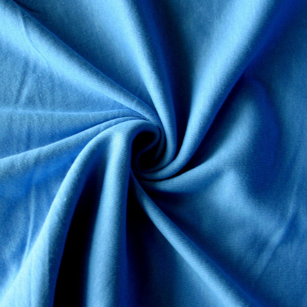 Sky Blue Cotton Rib Knit Fabric
